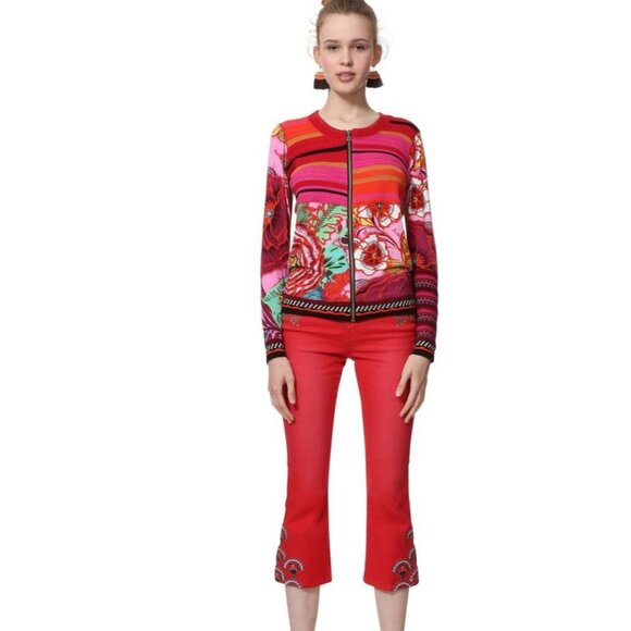 Desigual TOKIO Red and Pink Full Zip Top see measurement for size - Picture 2 of 10